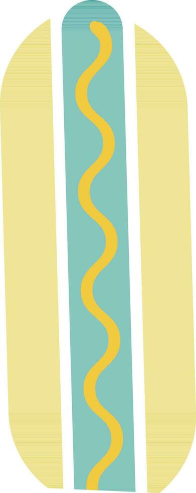 vlak illustratie van hotdog in groen en geel kleur. vector