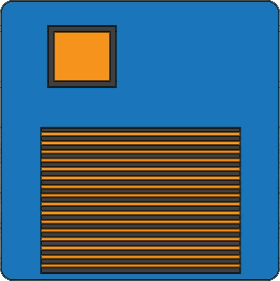floppy schijf icoon in kleur met beroerte voor multimedia concept. vector