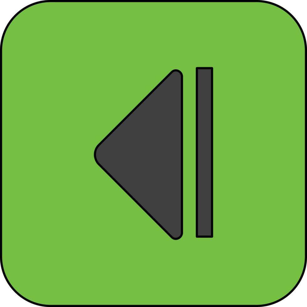 muziek- speler knop icoon in groen achtergrond met beroerte stijl. vector