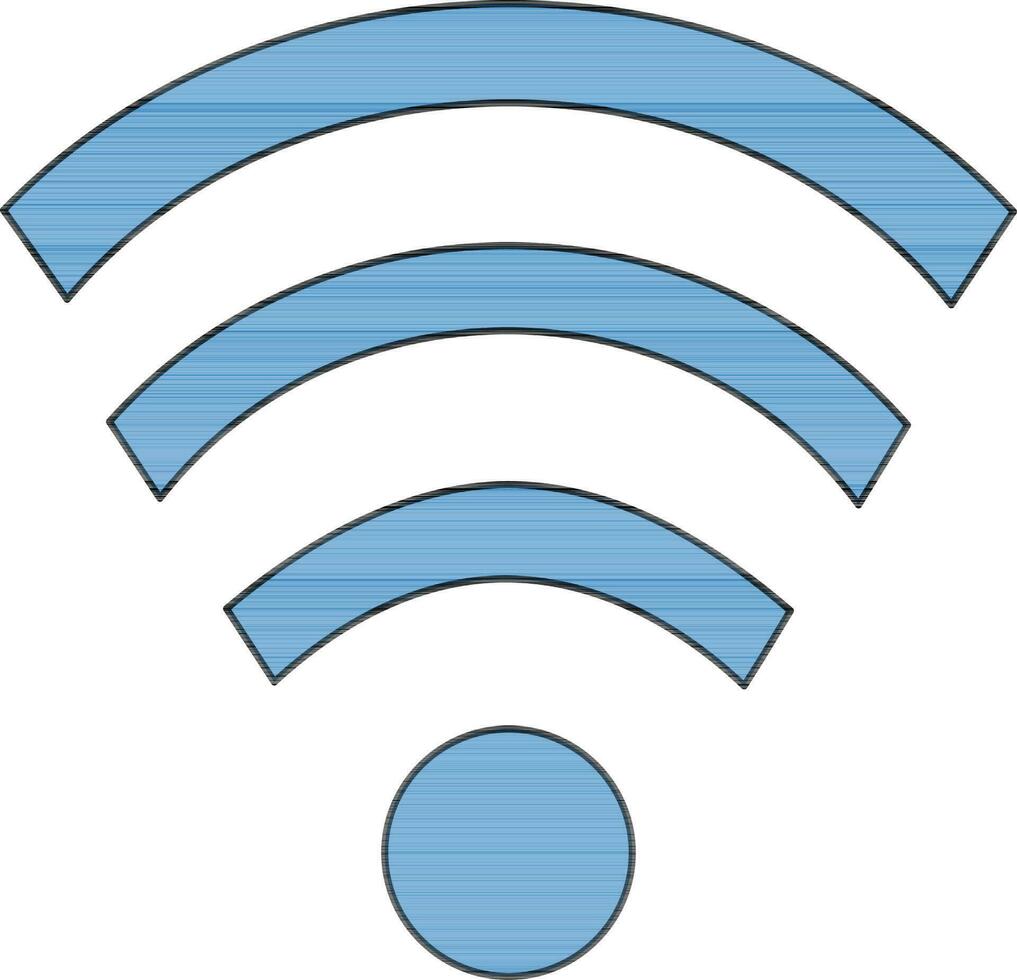 kleur met beroerte stijl van Wifi icoon voor multimedia concept. vector