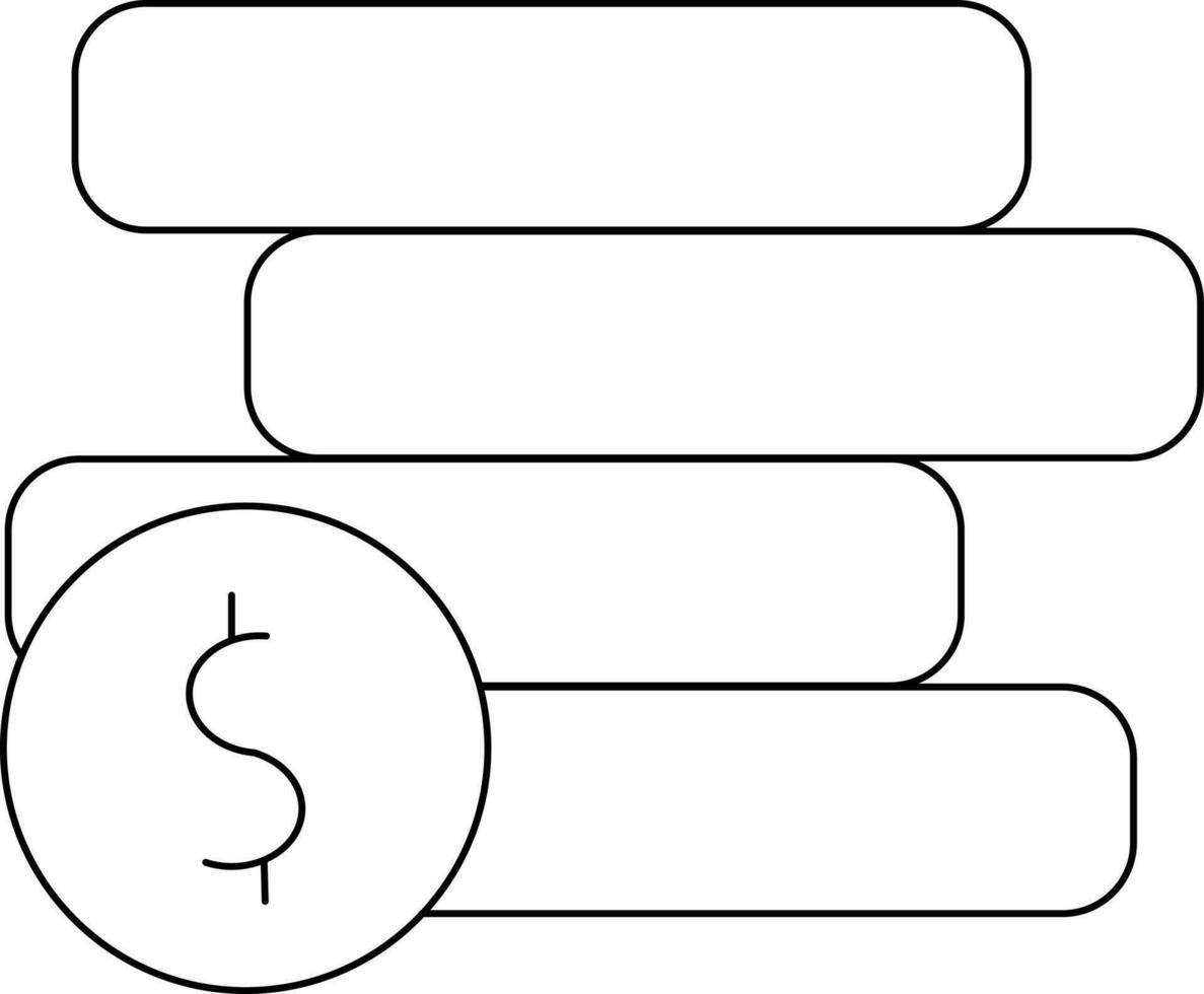 vector illustratie van munt stack icoon in vlak stijl.