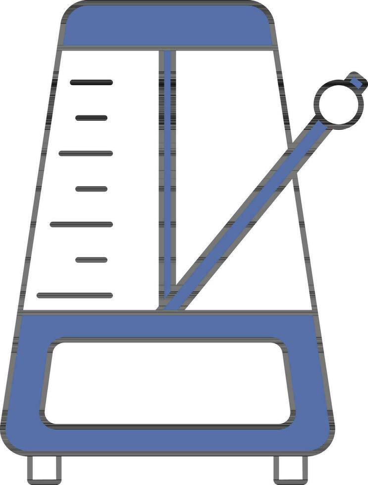 blauw en wit illustratie van metronoom icoon. vector