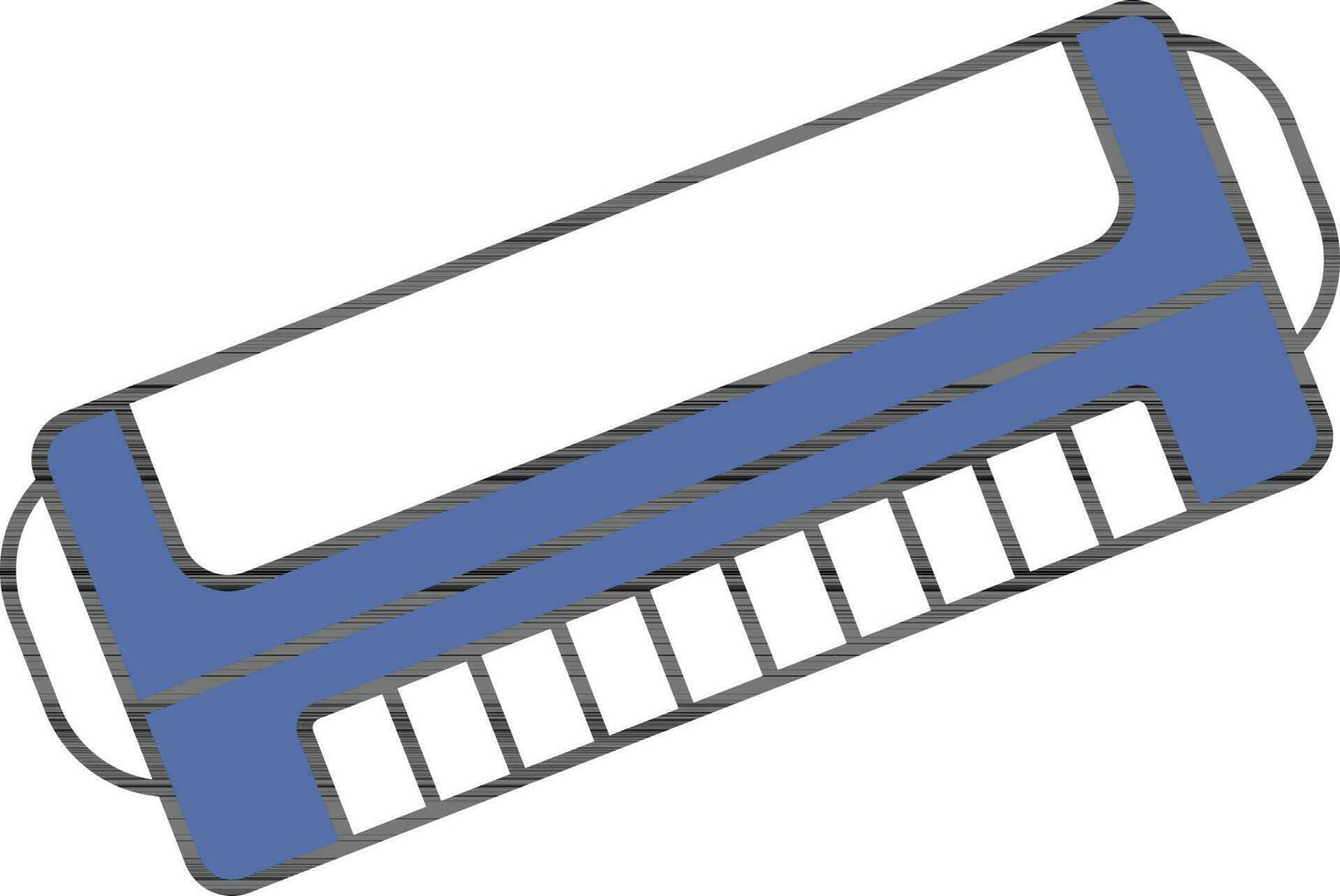 blauw en wit mondharmonica of mond orgaan icoon. vector