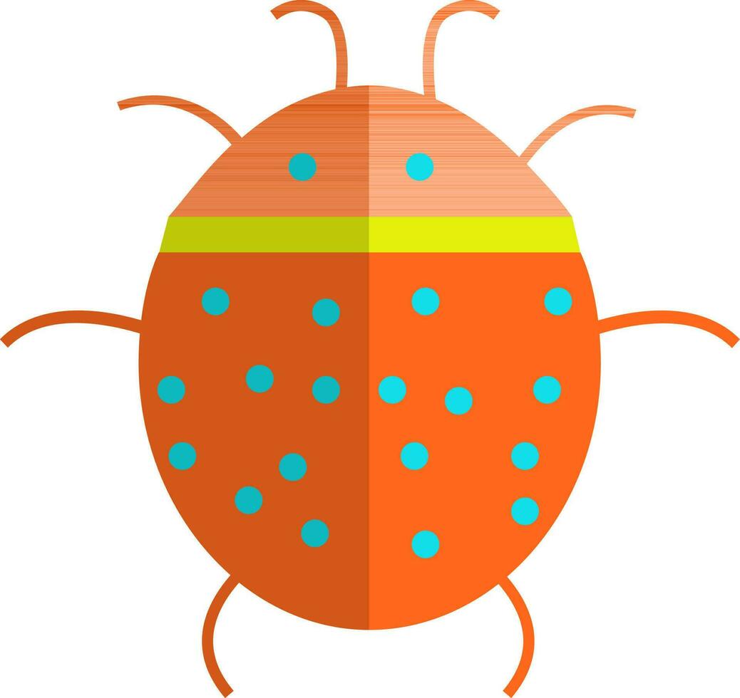 illustratie van een lieveheersbeestje in vlak stijl. vector