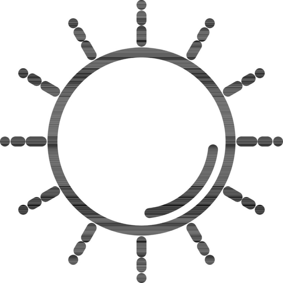 zon icoon in zwart schets. vector