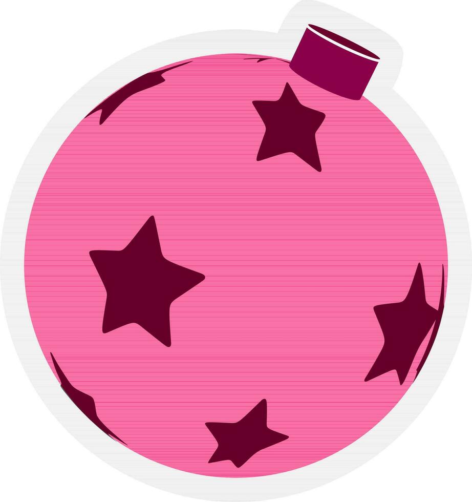 bruin sterren in mooi roze kerstballen. vector