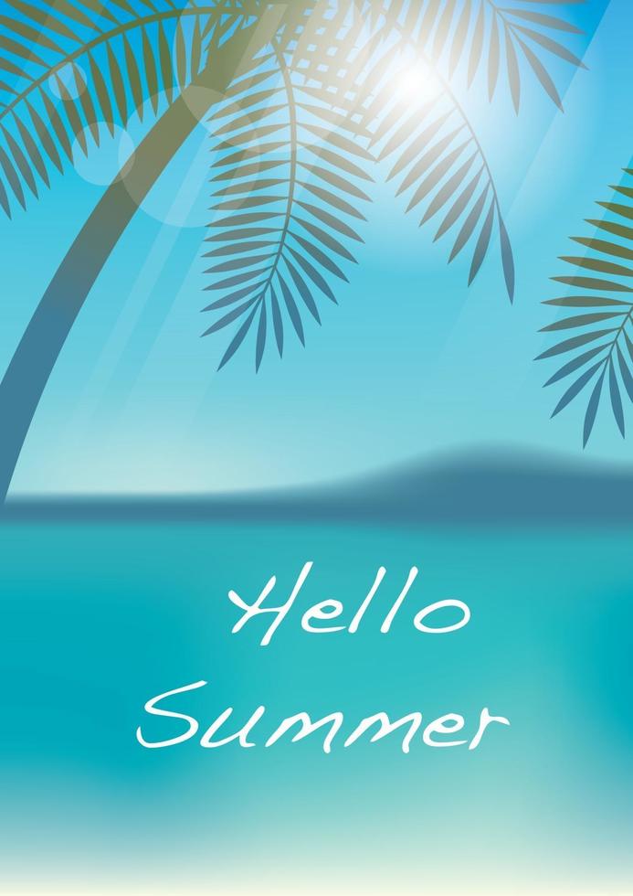 tropische resort concept vector achtergrond met palmboom silhouet en tekst ruimte