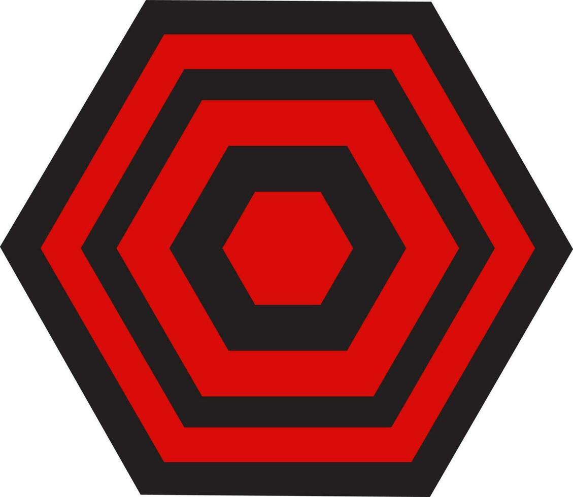 rood en zwart zeshoekig vorm geven aan. vector