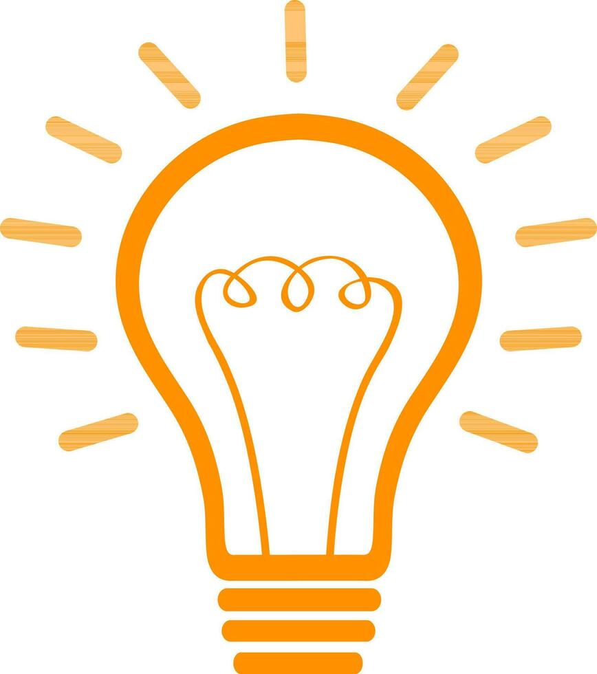 vlak illustratie van oranje licht lamp voor idee concept. vector