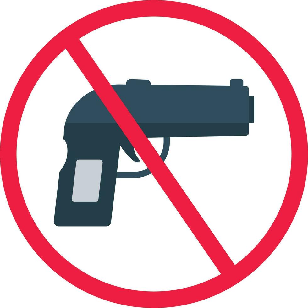 teken van verbod in pistool. vector