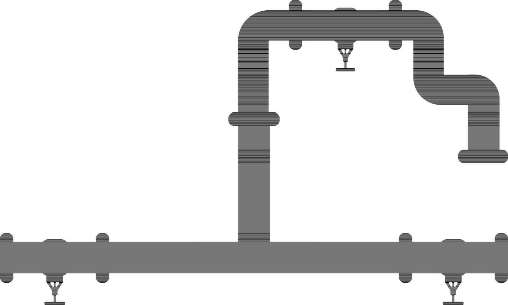 zwart kleur pijpleiding passend icoon in vlak stijl. vector