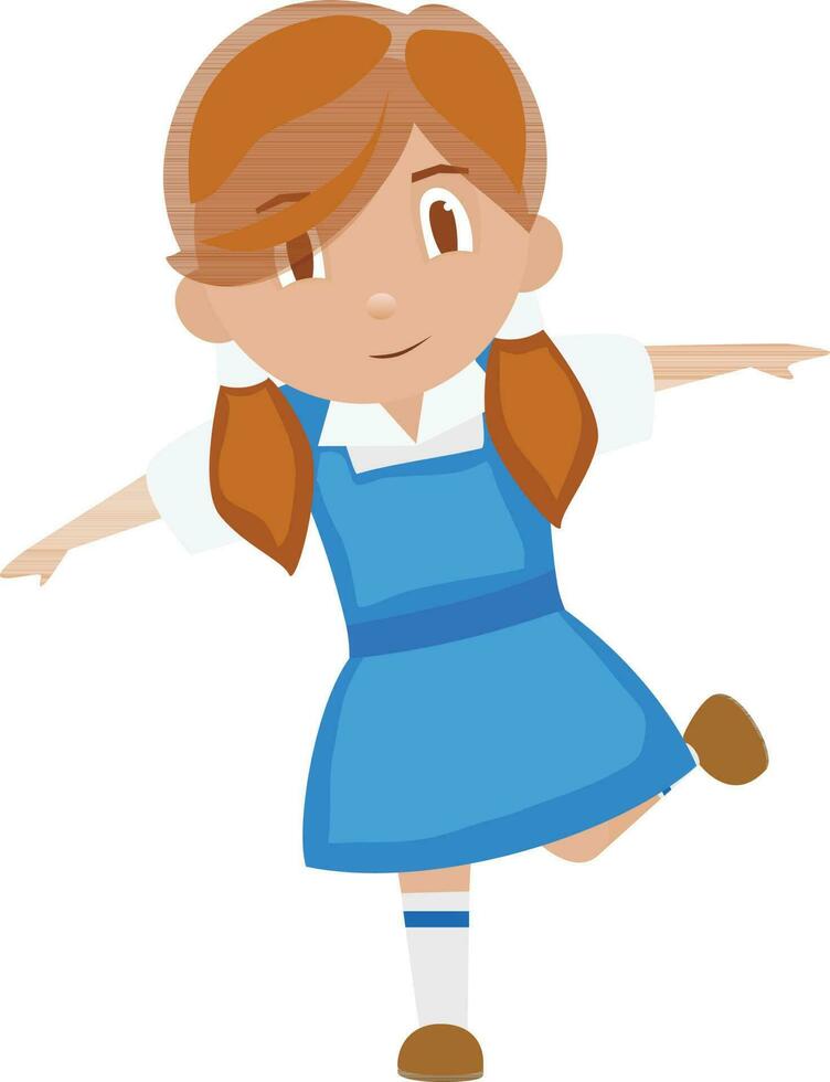 karakter van een meisje vervelend school- uniform. vector