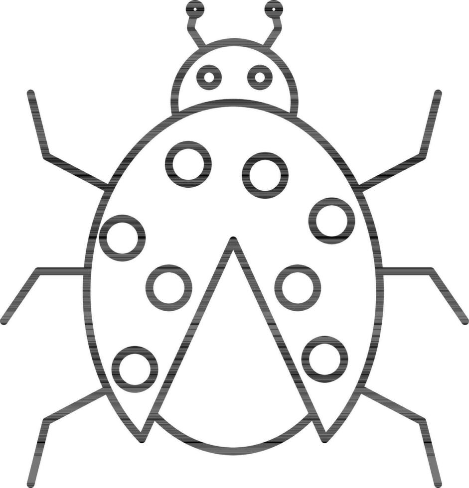 lieveheersbeestje icoon in zwart lijn kunst. vector