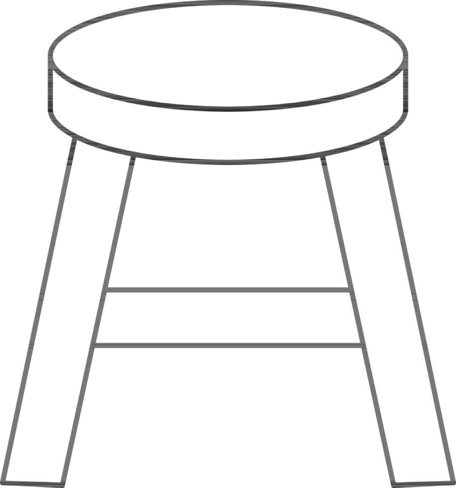 ronde stoel icoon in zwart schets. vector