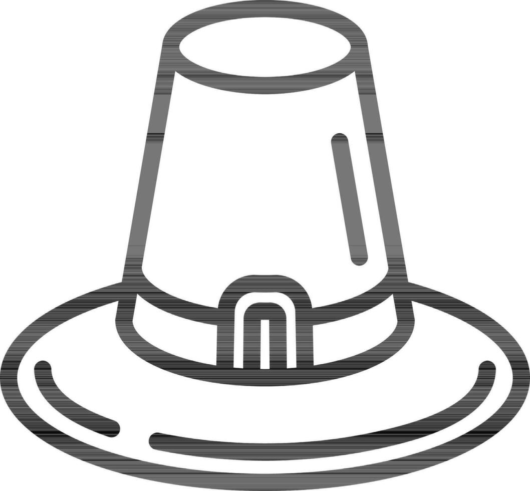 zwart lijn kunst van pelgrim hoed icoon. vector