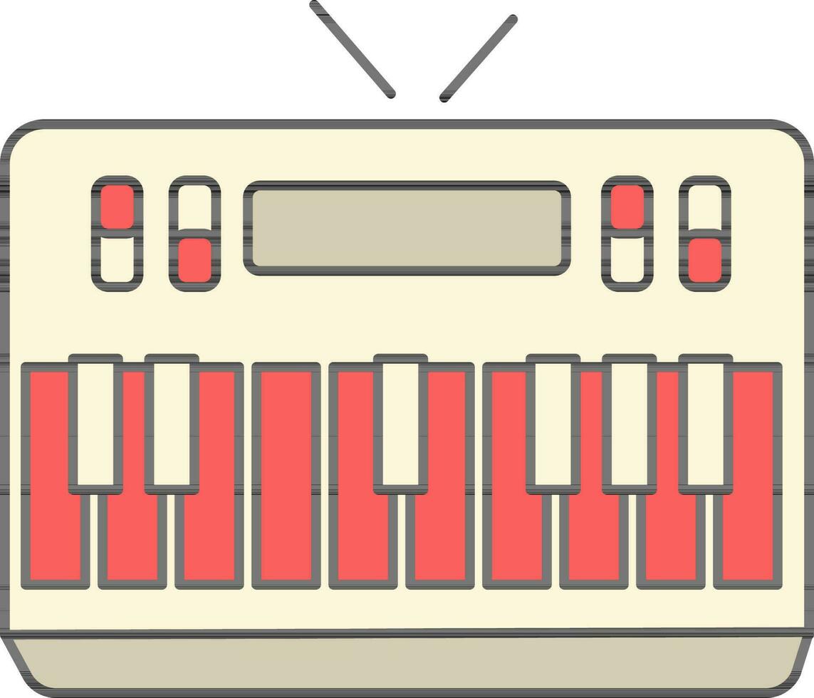 elektronisch piano toetsenbord icoon in vlak stijl. vector