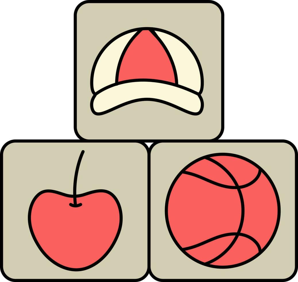 onderwijs blokken kubus icoon in vlak stijl. vector