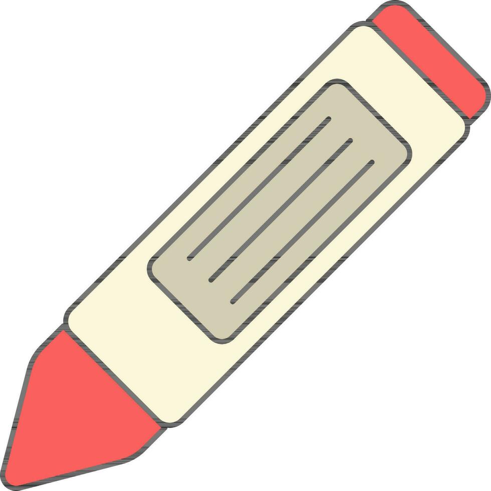 kleurrijk potlood of krijt icoon in vlak stijl. vector