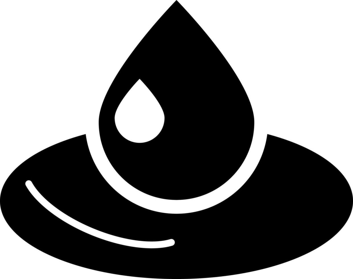 vlak icoon of symbool van olie laten vallen in zwart en wit kleur. vector