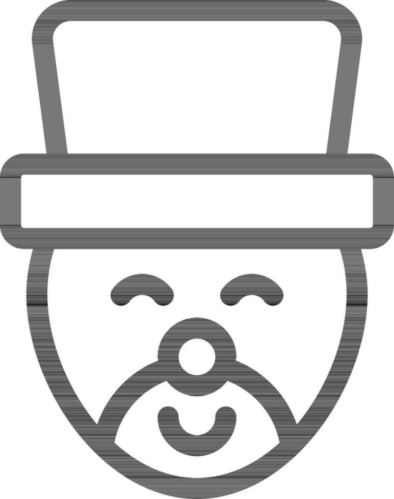 zwart lijn kunst illustratie van grappenmaker Mens vervelend hoed icoon. vector