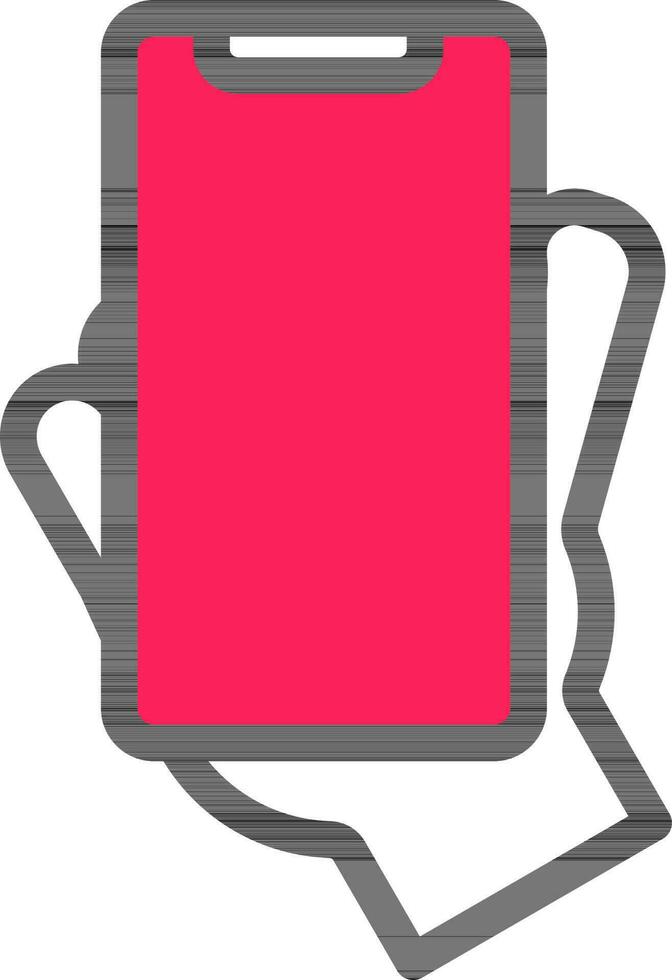 hand- Holding smartphone icoon in vlak stijl. vector