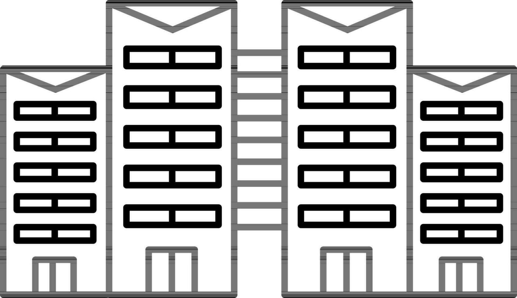 woon- gebouw icoon in zwart lijn kunst. vector