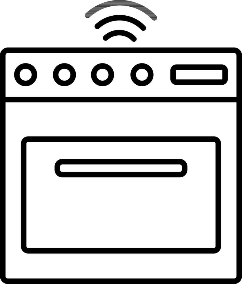 vlak stijl slim oven icoon in lijn kunst. vector