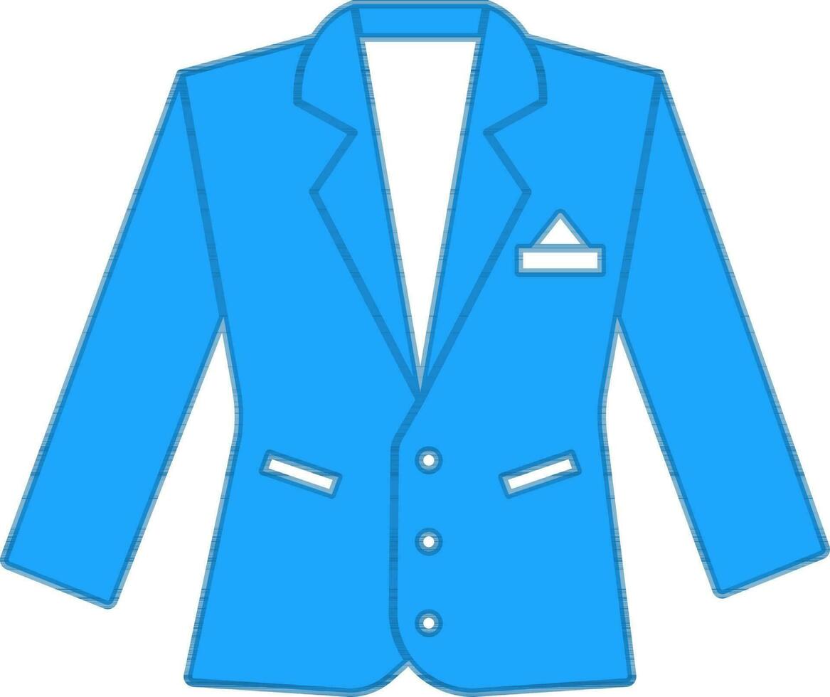 blauw en wit blazer icoon of symbool. vector