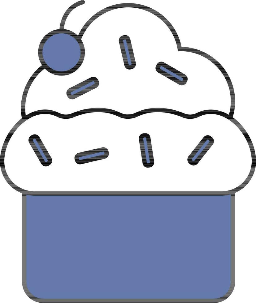 koekje icoon in blauw en wit kleur. vector
