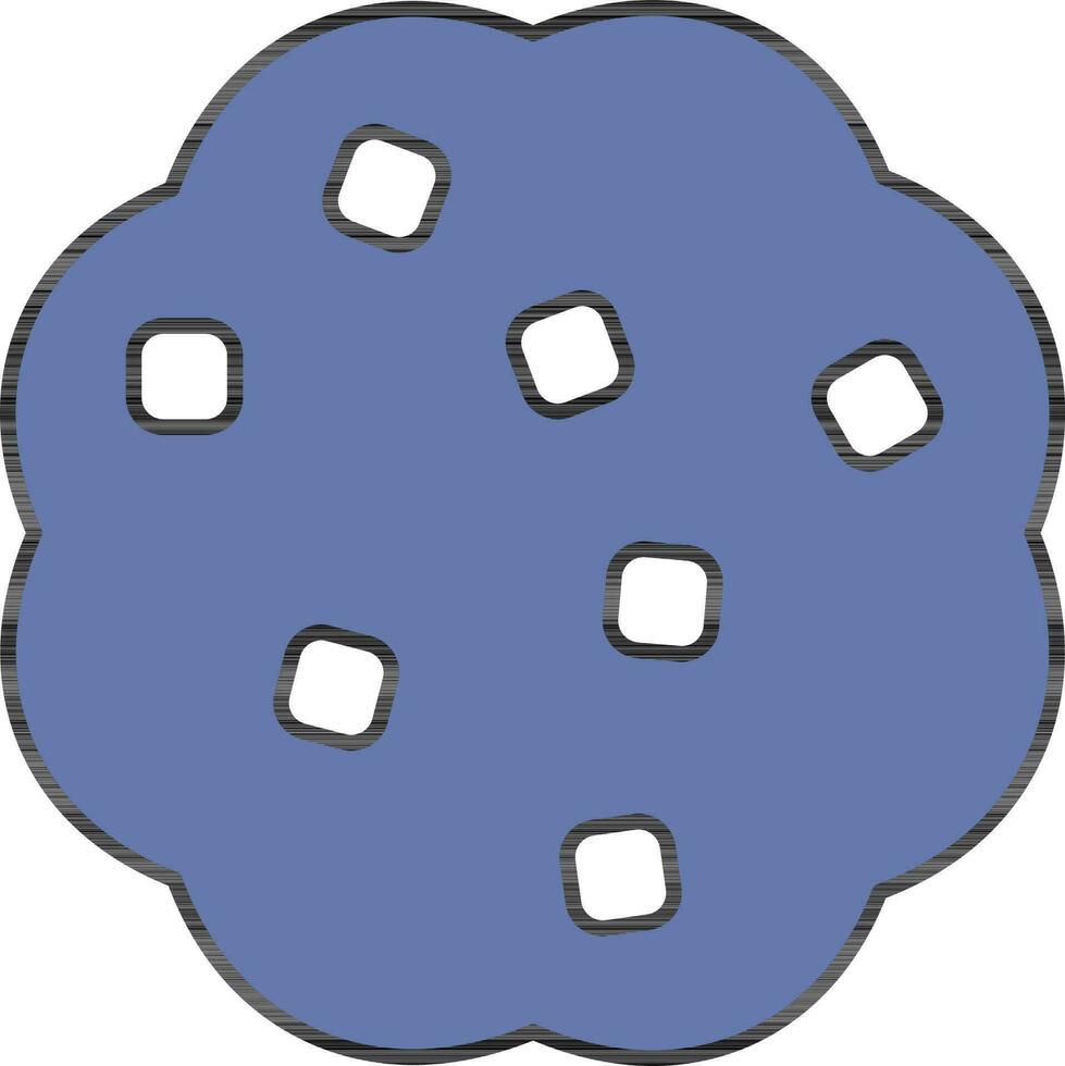 blauw en wit kleur koekjes icoon in vlak stijl. vector