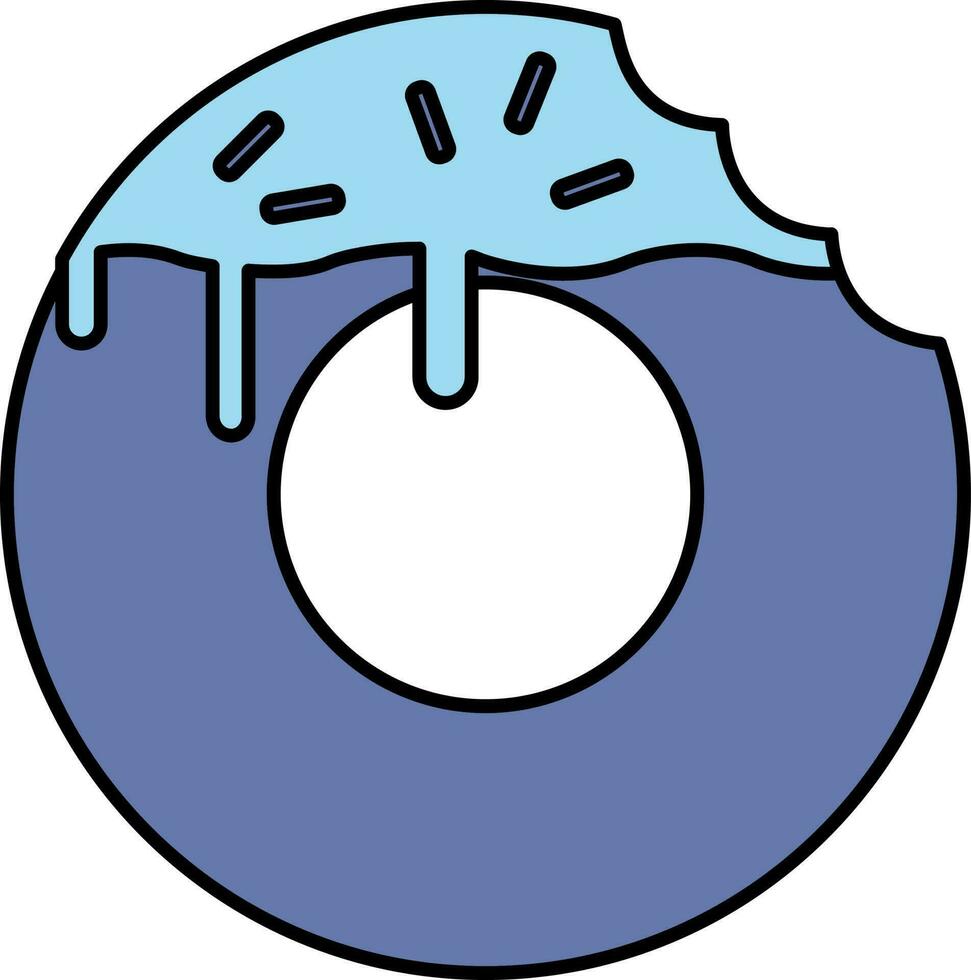 donut icoon in blauw kleur. vector