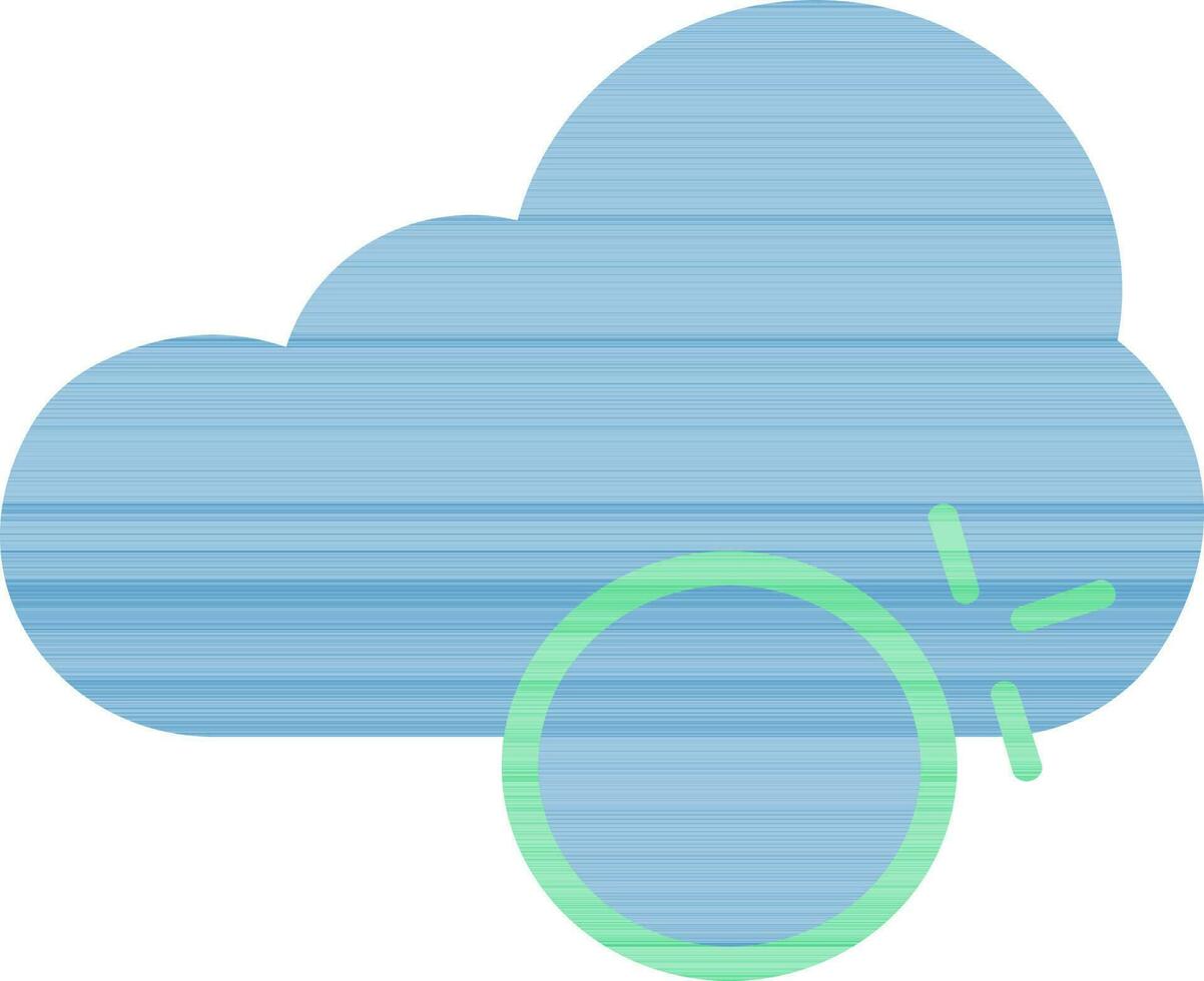 wolk met munt icoon in blauw en groen kleur. vector