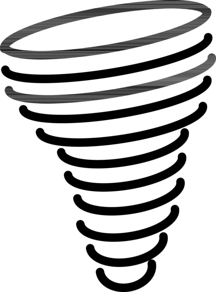 wervelwind of tornado icoon in zwart dun lijn. vector