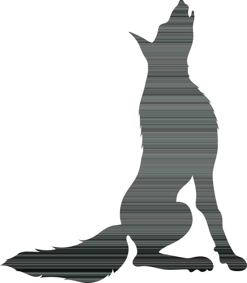 silhouet van gehuil wolf. vector