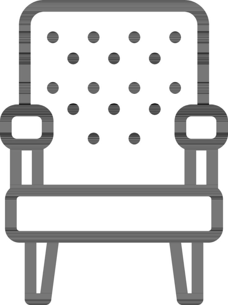 zwart lijn kunst illustratie van sofa stoel icoon. vector