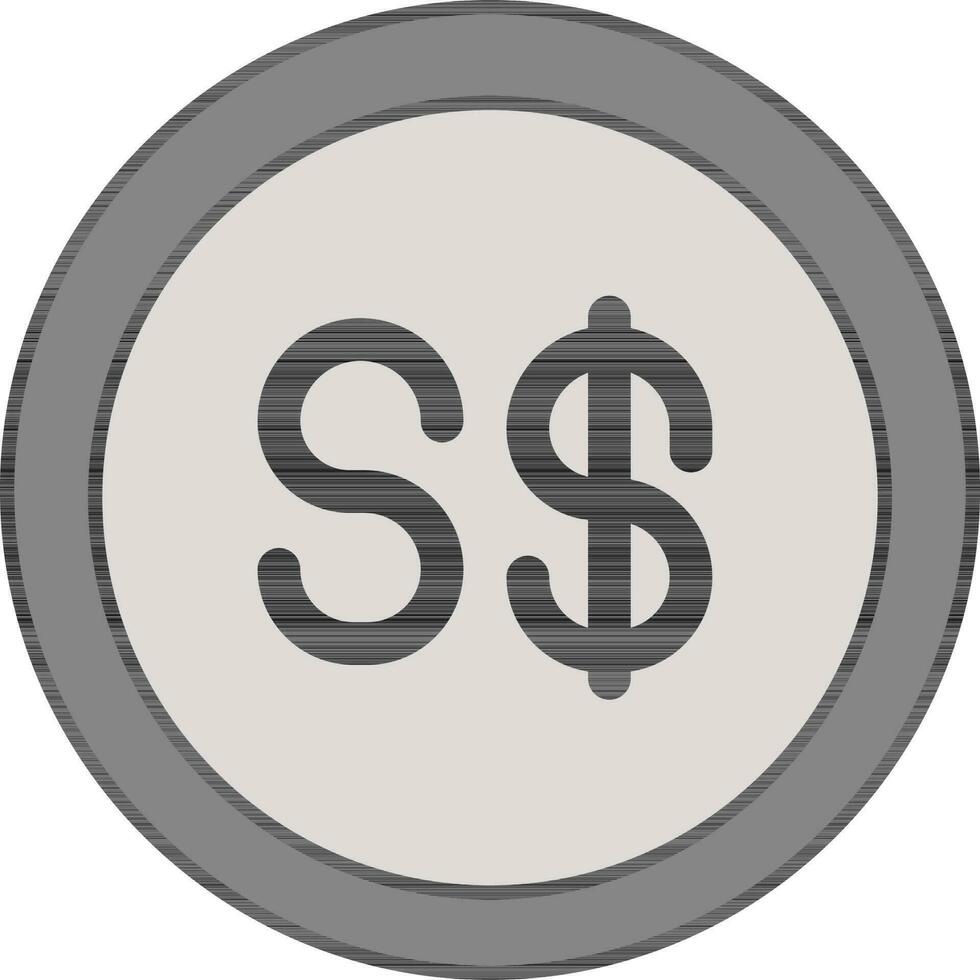 vector illustratie van Singapore dollar munt.