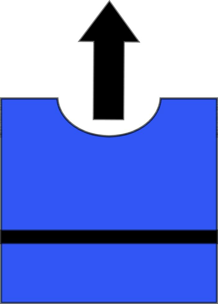 zwart en blauw pijl omhoog teken in vlak stijl. vector