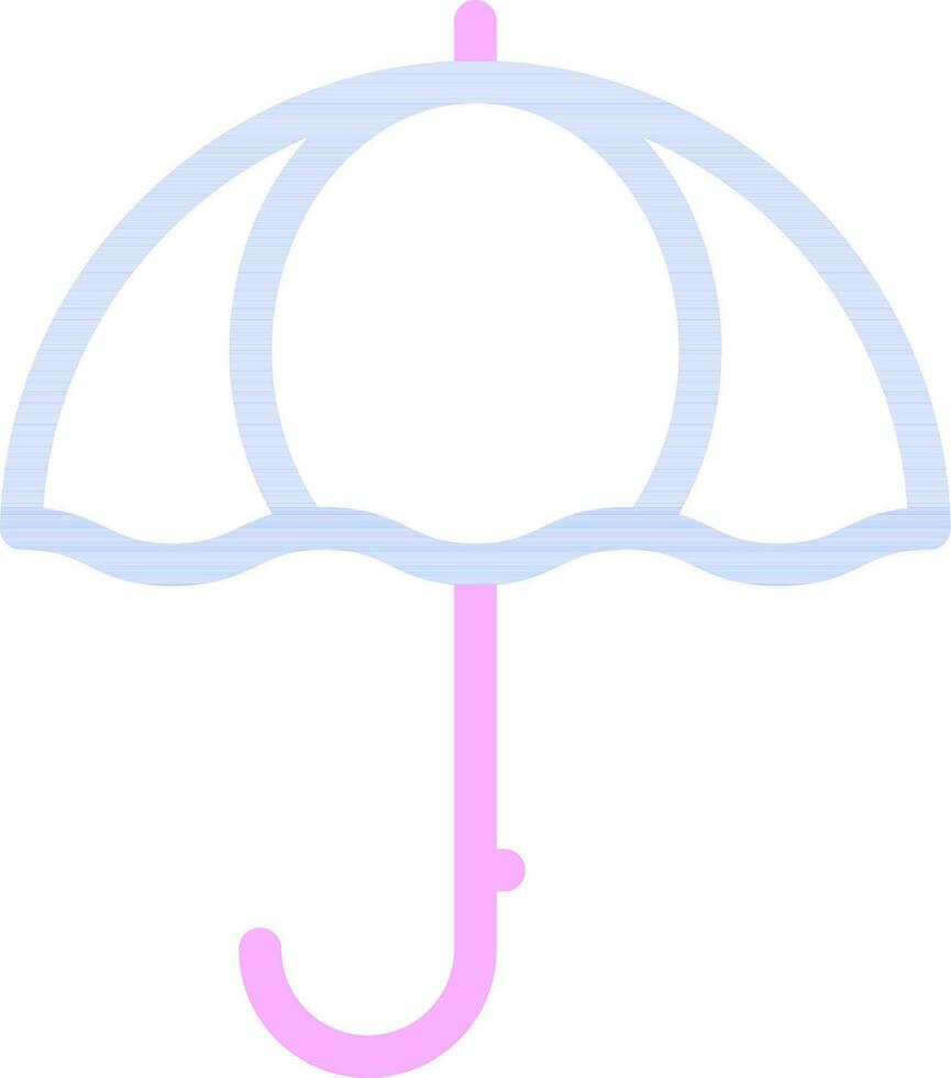 paraplu icoon in blauw en roze dun lijn kunst. vector