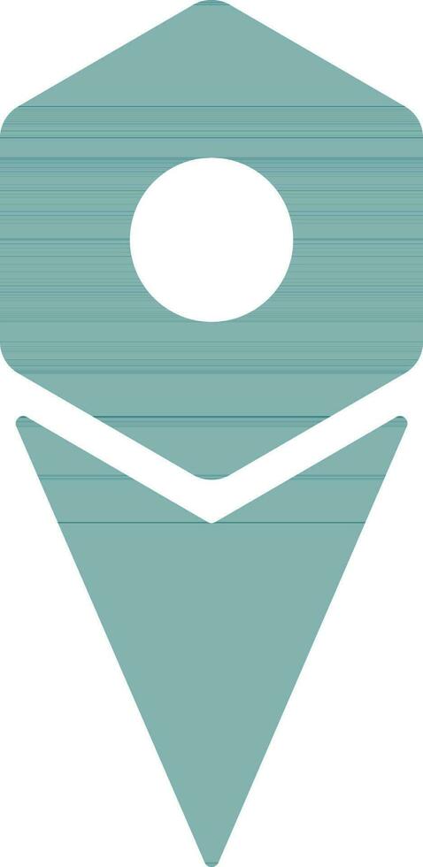 icoon van kaart pin in groen en wit kleur. vector