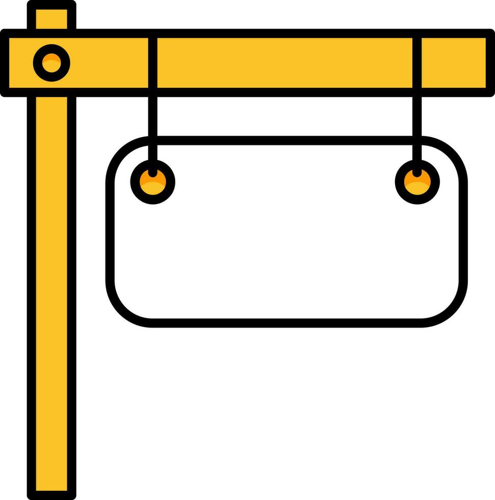 hangende uithangbord icoon in wit en geel kleur. vector