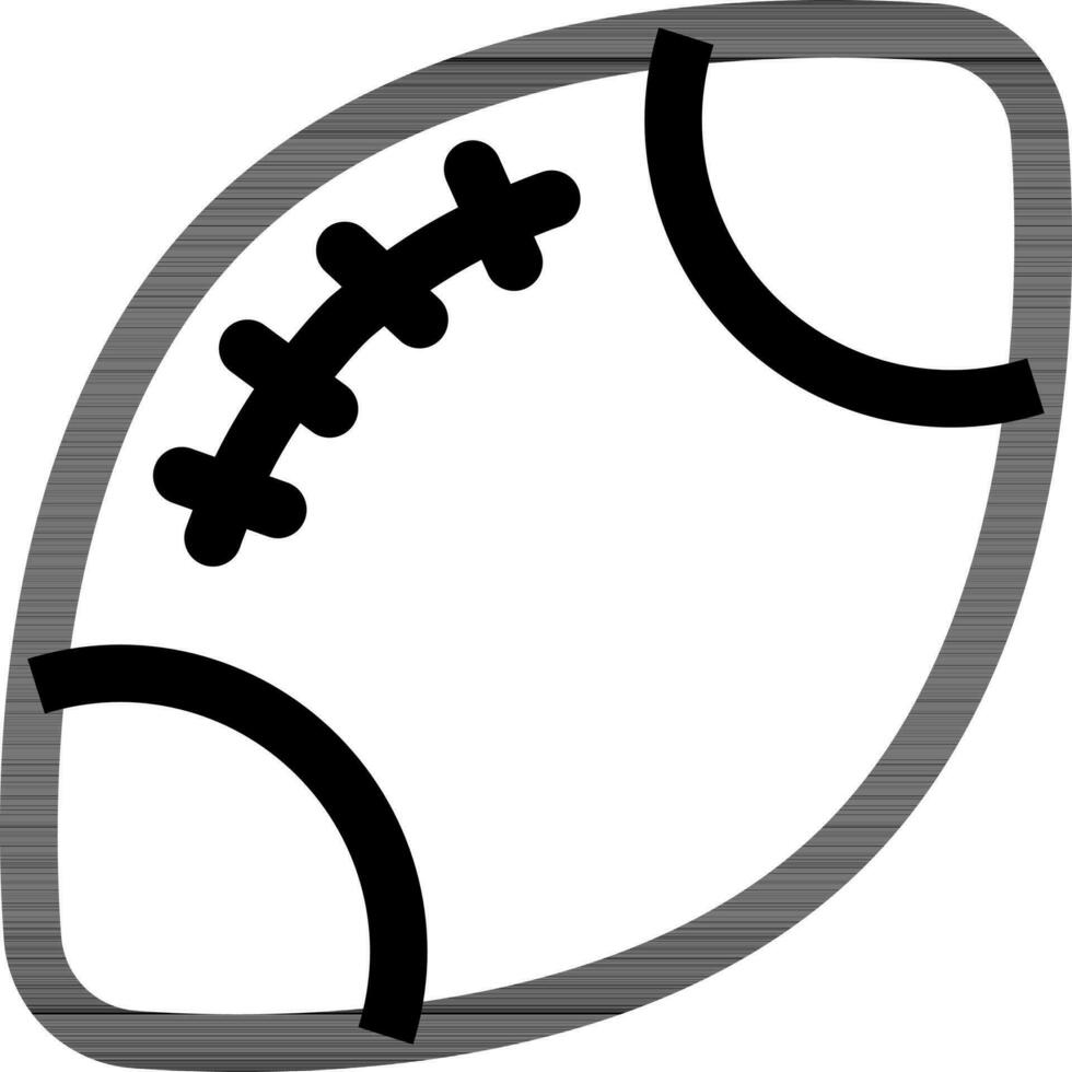 lijn kunst illustratie van rugby bal icoon. vector