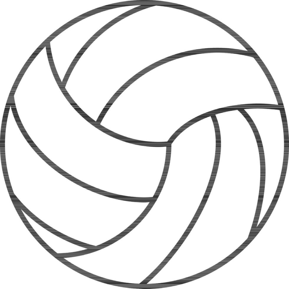 geïsoleerd volleybal icoon in zwart schets. vector