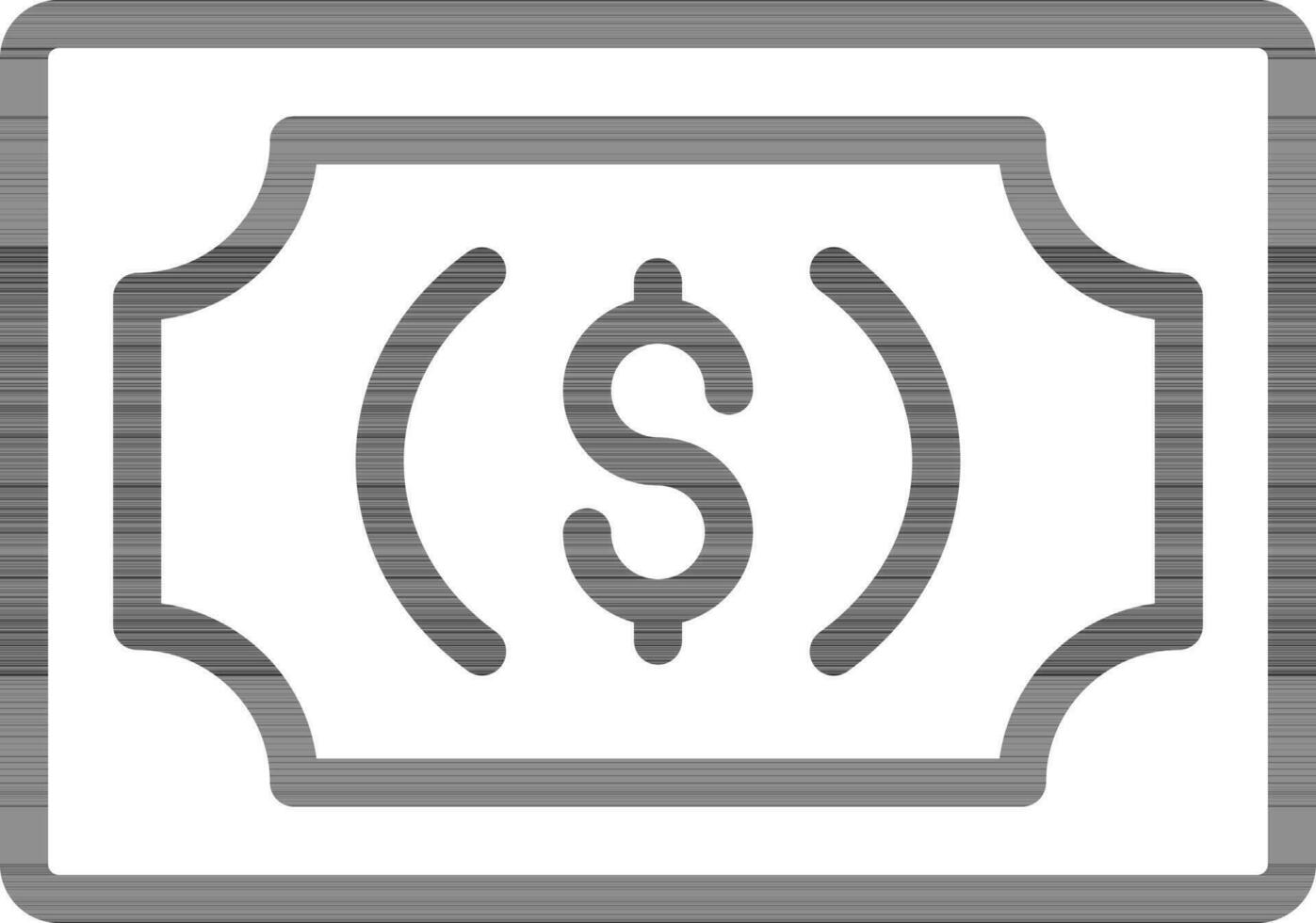 zwart schets dollar geld icoon Aan wit achtergrond. vector