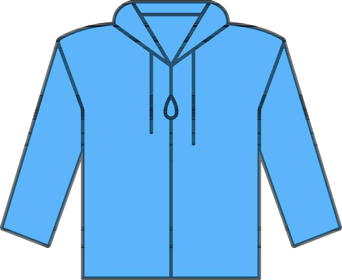 blauw illustratie van ritssluiting capuchon icoon. vector