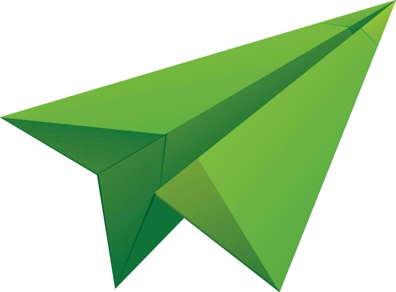vliegend papier vlak in groen kleur. vector