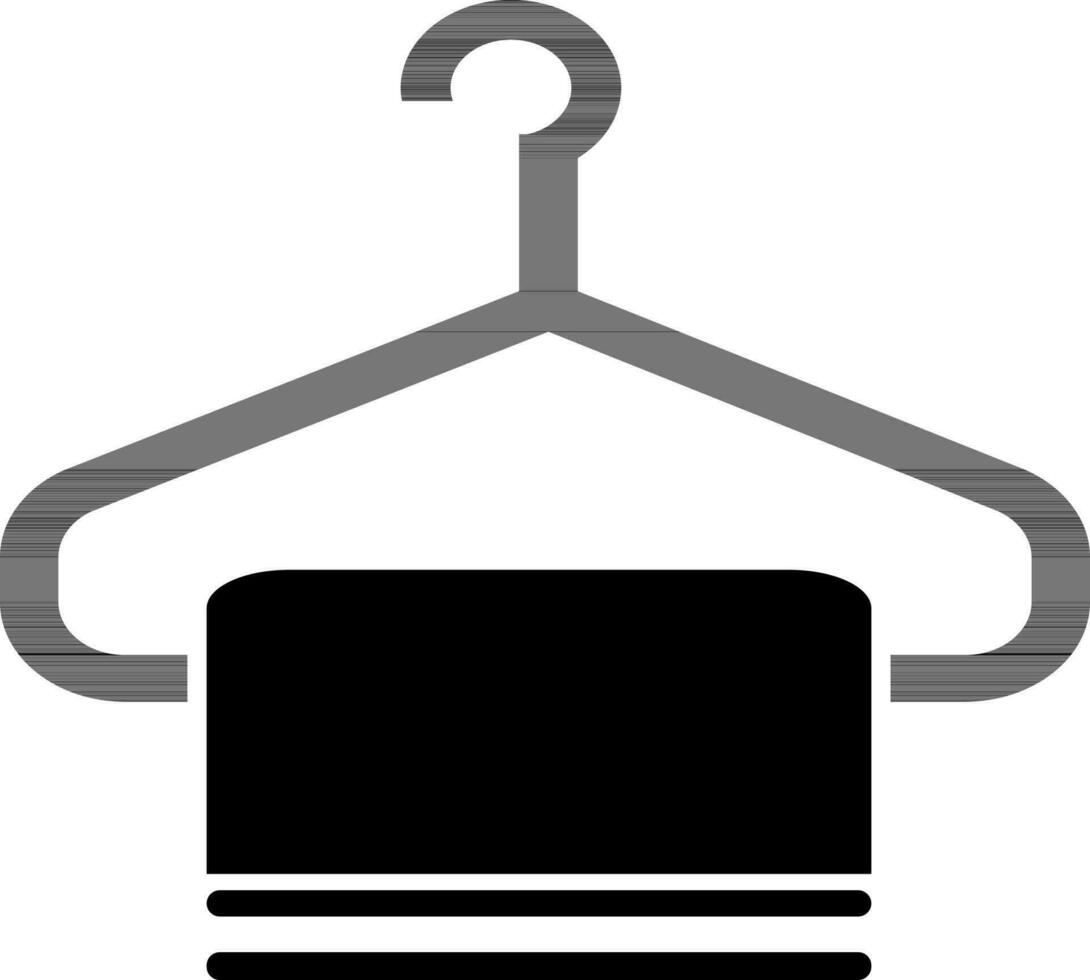 hanger icoon met hangende handdoek. vector