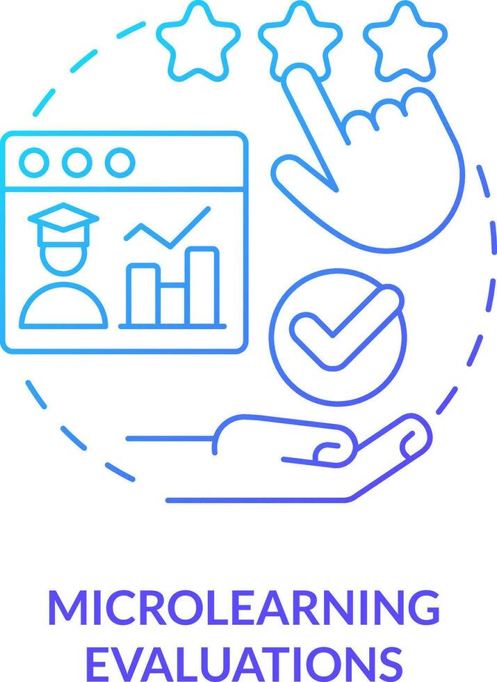 microleren evaluaties blauw helling concept icoon. micro aan het leren module abstract idee dun lijn illustratie. prestatie beoordeling. geïsoleerd schets tekening vector