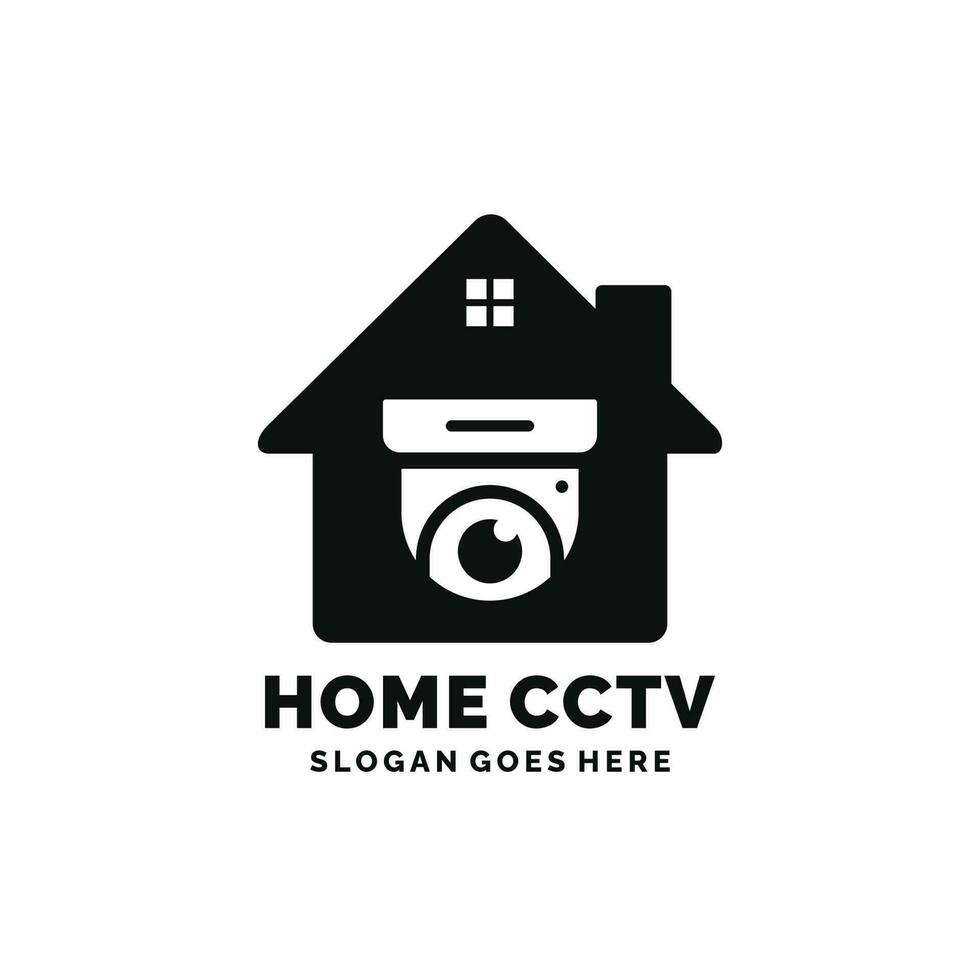 huis cctv logo ontwerp vector illustratie