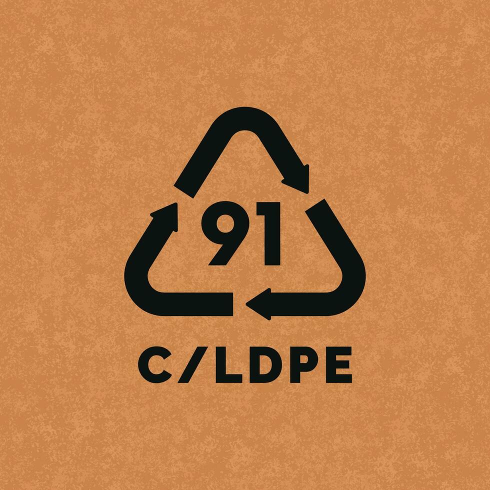 c ldpe plastic recycle symbool icoon vector