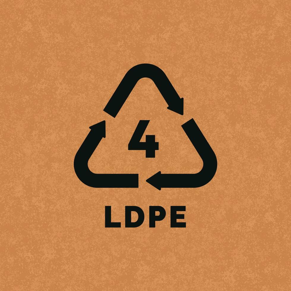 ldpe 4 plastic recycle symbool icoon vector